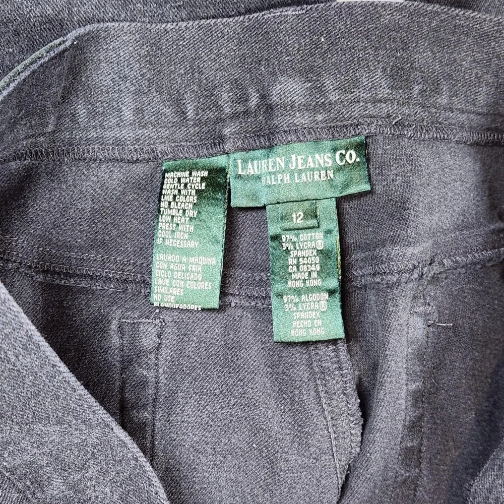 VTG Lauren Jeans Co. (LJC)‎ Dark Gray Washed Black Classic Straight Leg Jeans 12